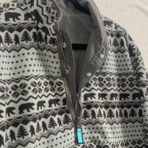 CHUBBIES | MEDIUM MEN UNISEX REVERSIBLE PULLOVER JACKET | GREY BEARS PINE TREE